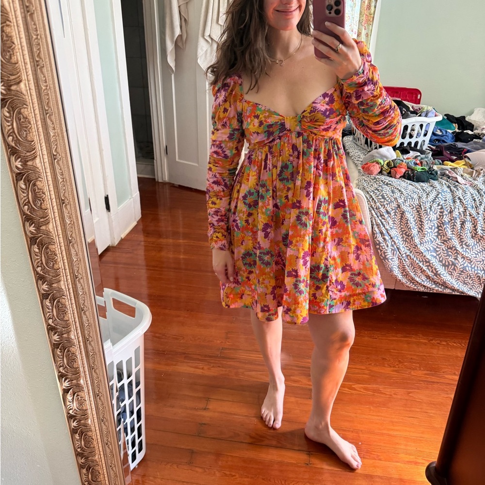 Zimmermann Violet Twist Front Mini Dress